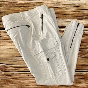 POLO RALPH LAUREN Cargo Zip Skinny Pants Size 14 White